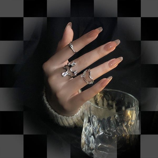 Cyberpunk Diamond Ring Set