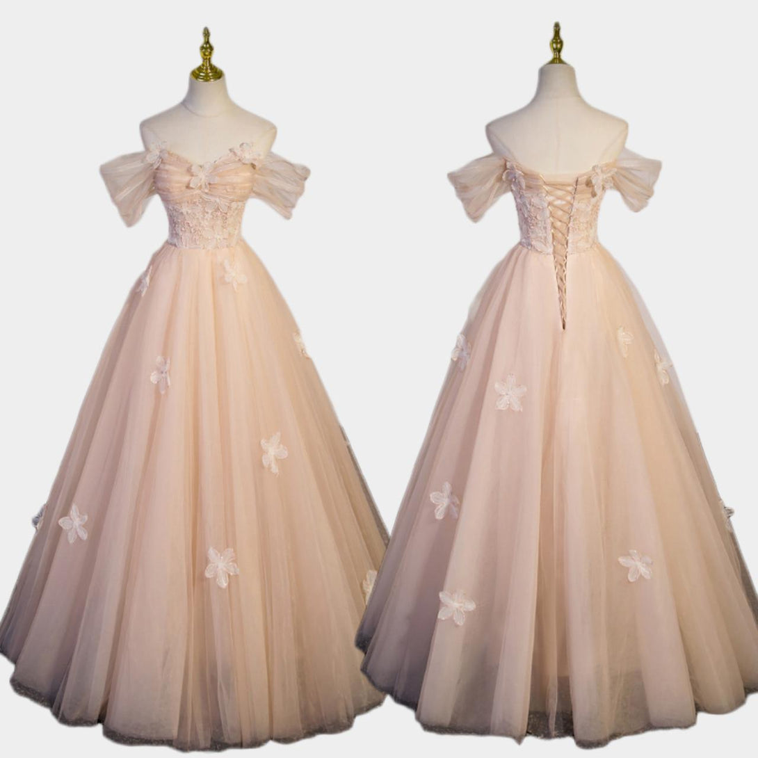  Pink One-Shoulder Ball Gown 