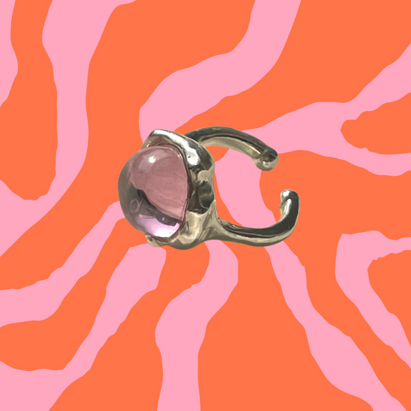 Pink Planet Silver Ring