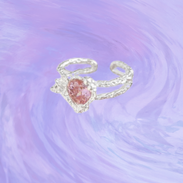 Sliver Pink Gemstone Ring